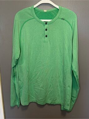 lululemon athletica Green Long-Sleeve Henley Shirt